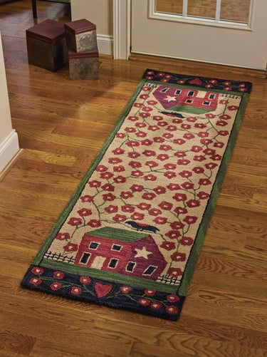 Red House Hooked Rug Runner - 24